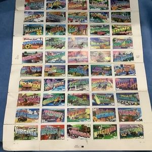 Vintage sheet of 50 USPS 34 cent Greetings Stamps